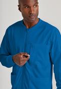 Grey's Anatomy by Barco Spandex Stretch Men's Antimicrobial Warm-Up Scrub Jacket - New Royal / X-Small image