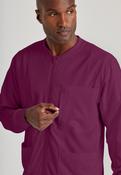 Grey's Anatomy by Barco Spandex Stretch Men's Antimicrobial Warm-Up Scrub Jacket - Wine / Large image
