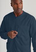 Grey's Anatomy by Barco Spandex Stretch Men's Antimicrobial Warm-Up Scrub Jacket - Steel / Large image