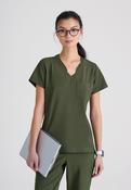 Grey's Anatomy Evolve Sway Scrub Top - Fern / X-Small image