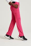 Greys Anatomy Kim 3 Pocket Elastic Back Waistband Zip-Pocket Pants - VIBRANCE PINK / XX-Large image