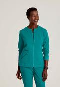 Grey's Anatomy Spandex Stretch Millie Jacket-3 Pocket Zip Jacket - Teal / Large image