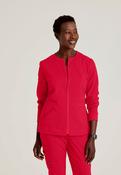 Grey's Anatomy Spandex Stretch Millie Jacket-3 Pocket Zip Jacket - Scarlet Red / XX-Large