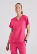 Grey's Anatomy Bree Tuck-in Scrub Top - VIBRANCE PINK / Large image