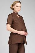 Maternity Nurses Wraparound Tunic - BROWN / Small image