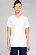 Nursing Uniform Tunic - PH1A Sweetheart Neckline + Button Front - WHITE / 6 image
