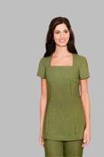Shannon Square Neck Beauty Tunic - MOSS GREEN LINEN LOOK / 8 image
