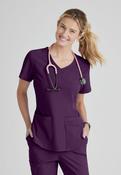 Skechers Breeze 3 Pocket Shaped Hem Scrub Top - Eggplant / Small image