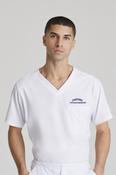 SKECHERS MALE Structure v-neck top with CHARTERED PHYSIOTHERAPIST logo - WHITE / Medium image