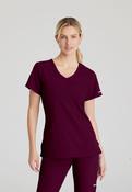 Skechers Reliance 3-Pocket Wrap Effect Scrub Top - Wine / Medium image