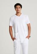 Skechers Thesis Three Pocket Rounded Neck Scrub Top - WHITE / X-Small image