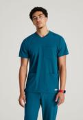 Skechers Thesis Three Pocket Rounded Neck Scrub Top - Caribbean / X-Large image