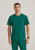 Skechers Thesis Three Pocket Rounded Neck Scrub Top - Hunter Green / Small image
