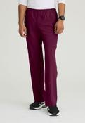 Skechers Male Structure 4 Pocket Elastic Waistband Scrub Trousers - Wine / Medium