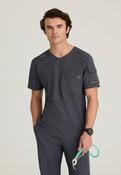 Skechers Ripstop Station Scrub Top for Men with Badge Loop &amp; Chest Pocket