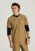 Skechers Ripstop Station Scrub Top for Men with Badge Loop &amp; Chest Pocket - Duffle / Small