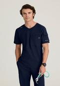 Skechers Ripstop Station Scrub Top for Men with Badge Loop &amp; Chest Pocket - NAVY / X-Large image