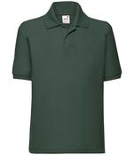 SS11B Fruit of the Loom Kids Poly/Cotton Piqué Polo Shirt - Bottle Green / 14 years image