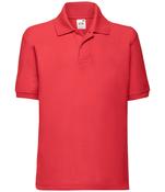 SS11B Fruit of the Loom Kids Poly/Cotton Piqué Polo Shirt - Red / 6 years image