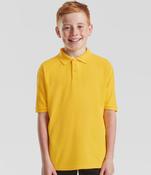 SS11B Fruit of the Loom Kids Poly/Cotton Piqué Polo Shirt - Canary / 12 years image