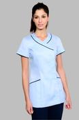 Nursing Uniform Tunic T1 Side Concealed Zip + 2 pockets - SKY/NAVY / 16 image