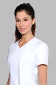 Nursing Uniform Tunic T1 Side Concealed Zip + 2 pockets - WHITE / 18 image