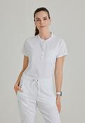 Barco Unify 1-Pocket Button Collar Tuck-In Scrub Top - WHITE / X-Small image