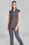 NICOLE WRAP EFFECT BEAUTY TUNIC - GREY LINEN LOOK / 20 image