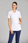 Nursing Uniform Tunic L2- Side Buttoned Front and Collar - WHITE / 6 image