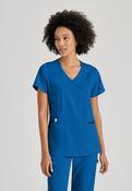 Greys Anatomy V-Neck Kim Top with Zip Front Pocket - New Royal / XX-Large image