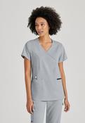Greys Anatomy V-Neck Kim Top with Zip Front Pocket - Moonstruck / X-Large image