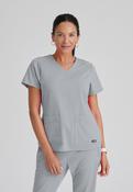 Greys Anatomy Emma 4 pocket, V-neck scrub top with angled seams - Moonstruck / X-Large image