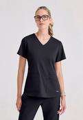 Greys Anatomy Emma 4 pocket, V-neck scrub top with angled seams - Steel / XX-Large image