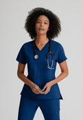 Grey's Anatomy Bree Tuck-in Scrub Top - NAVY / Medium image