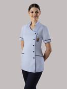 Mater Hospital Staff Nurse Tunic -  Side Buttoned Front and Collar - SKY/NAVY / 8 image