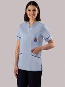 Mater Hospital Staff Nurse Unisex Scrubtop - SKY/NAVY / Large image