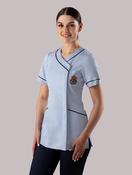 MATER HOSPITAL Staff Nurse Tunic Side Concealed Zip + 2 pockets - SKY/NAVY / 10 image