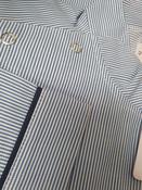 Male Traditional Tunic with Side Studs + Collar - BLUE STRIPE/NAVY / 44 image