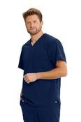 Barco One Men's 4 Pocket V-Neck Scrub Top - NAVY / X-Small image