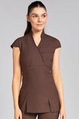 NICOLE WRAP EFFECT BEAUTY TUNIC - BROWN LINEN LOOK / 14 image