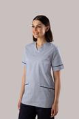 Diamond Designs Medical Unisex Scrub Top - BLUE STRIPE/NAVY / Large image