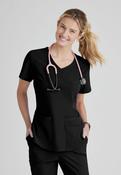 Skechers Breeze 3 Pocket Shaped Hem Scrub Top - BLACK / X-Large image