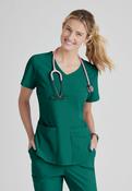 Skechers Breeze 3 Pocket Shaped Hem Scrub Top - Hunter Green / X-Large image