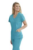 Skechers Reliance 3-Pocket Wrap Effect Scrub Top - TURQUOISE / Small image