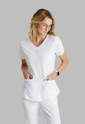Skechers Breeze 3 Pocket Shaped Hem Scrub Top - WHITE / X-Large image