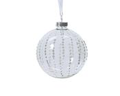 Bauble glass glass clear w beads, pearls