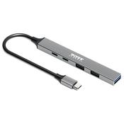 Port Connect USB-C Hub with 4 USB Ports - Grey | 900163