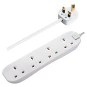 Masterplug 13A 4 Socket Extension Lead - White | BFG5N-MP