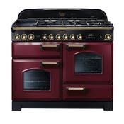 Rangemaster Classic Deluxe 110CM Dual Fuel Range Cooker - Black &amp; Red | CDL110DFFCY/B image