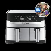 Tefal 8.3L Dual Drawer Air Fryer - Stainless Steel | EY90JDG0